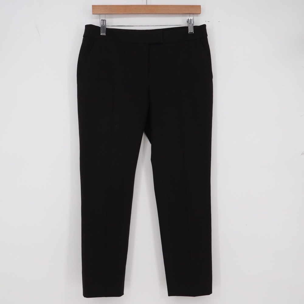 Akris Punto Trousers Womens 8 Tapered Leg Black Cotton Stretch Excellent